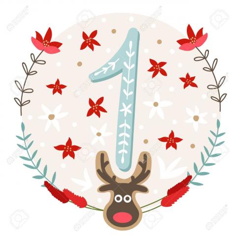 48559192-Affiche-de-No-l-Mignon-Colorful-Calendrier-de-l-Avent-